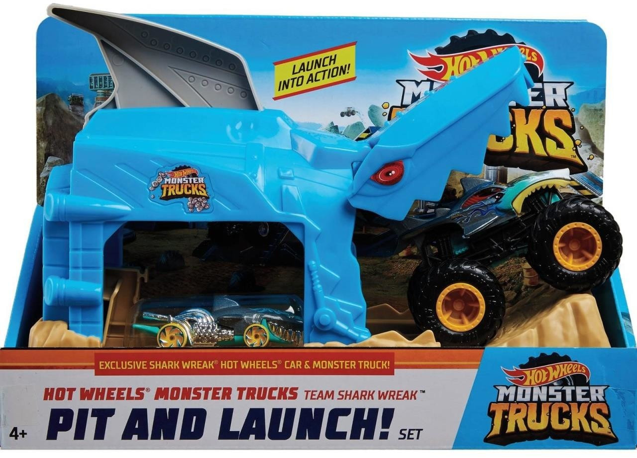 Hot Wheels Monster Truck Team Shark Wreak Pit And Launch Set Ab Preisvergleich Bei
