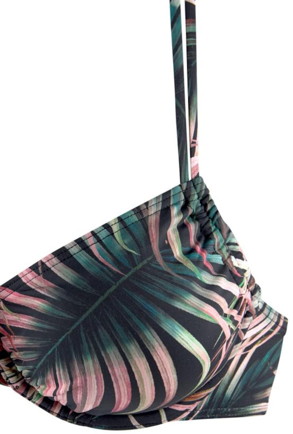 Lascana Bikini Oberteil Palmendruck Schwarz Ab
