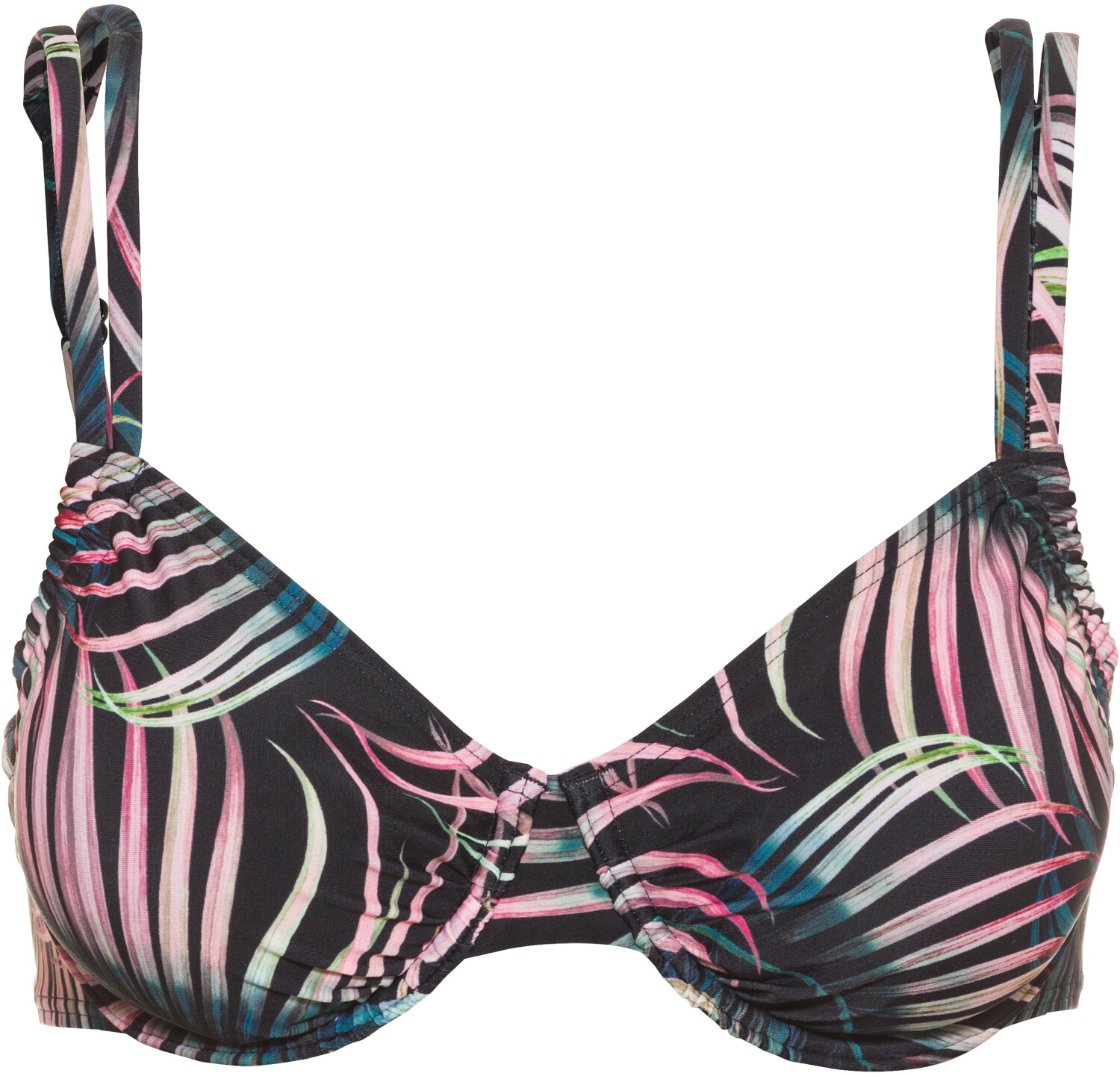 Lascana Bikini Oberteil Palmendruck Schwarz Ab