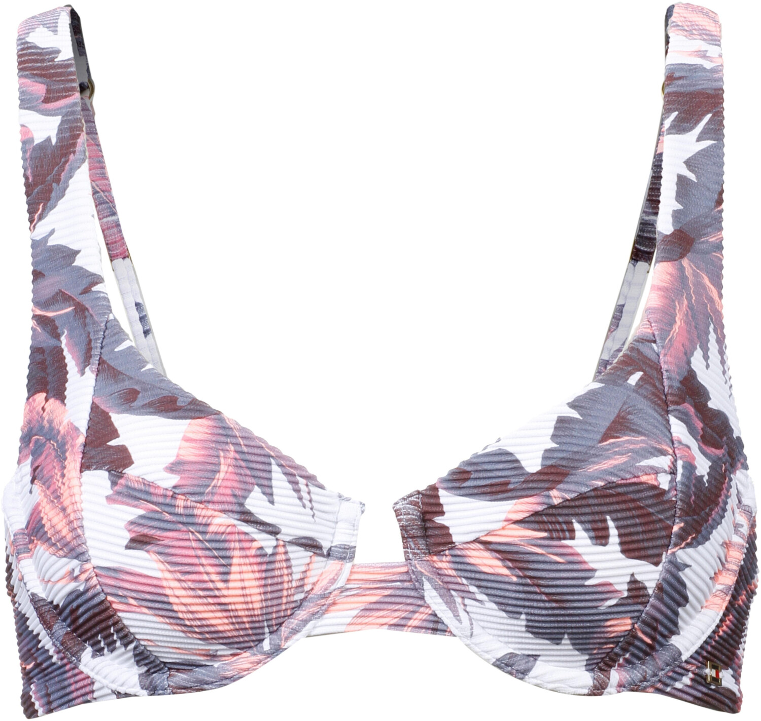 Tommy Hilfiger Floral Print Balconette Bikini Top Tropic Overshadow