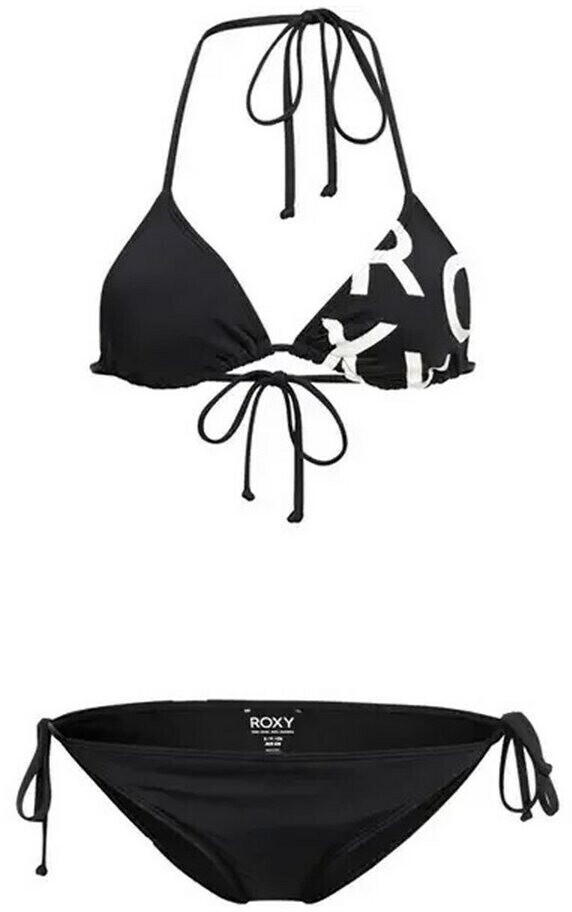 Roxy Beach Classics Tie Side Traingle Bikini Set Anthracite Au Meilleur