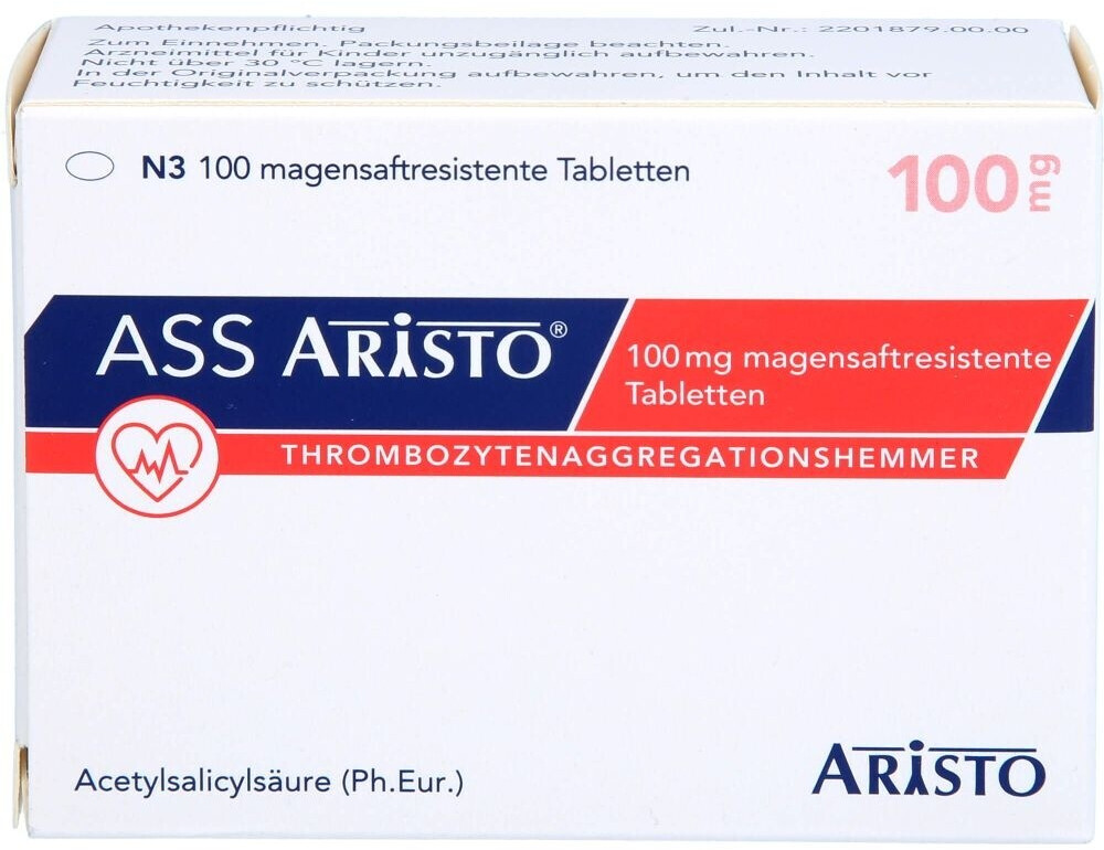 ASS Aristo 100mg Magensaftresistente Tabletten 100 Stk Ab 1 49 Preisvergleich Bei Idealo At