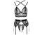 Abierta Fina Ouvert Lingerie Set Black Pcs Ab