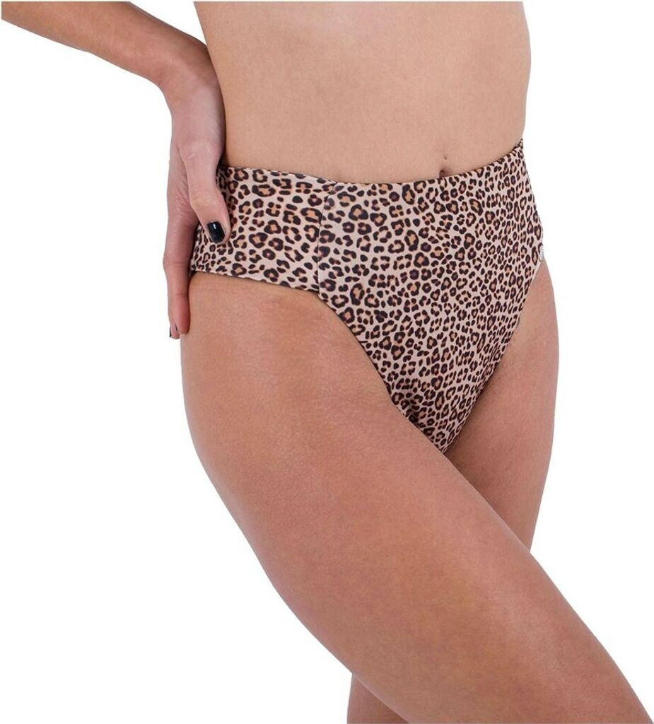 Hurley Max Leopard Moderate Tab Side High Waist Bikini Bottom Hdb Braun Ab