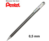 Pentel Gel-Tintenroller Dual Metallic Glitzer 0,5mm metallic-silber schwarz, grau, silber
