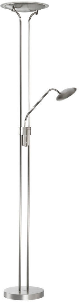 Fischer & Honsel Tallri LED Stehleuchte 34,2W Lesearm Tunable white steuerbar dimmbar Fluter Glas d.35cm nickel 40490