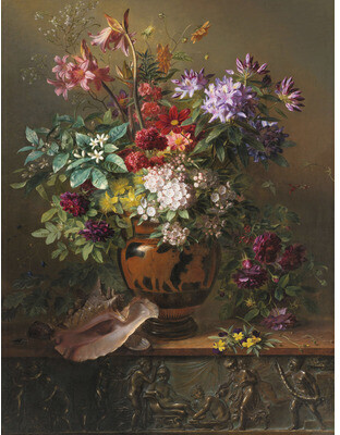 Jan van Os Stillleben Blumen 4-tlg. 194 x 280 cm (HRBP200028)