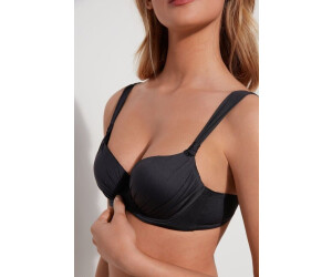Tezenis Recycled Padded Balconette Bikini Top With Gathering Black Ab
