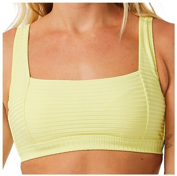 Rip Curl Women S Premium Surf Crop Bikini Top Aswsw Bright Yellow Ab