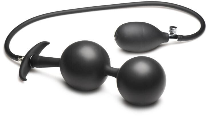 Master Series Inflatable Silicone Anal Plug Black Ab