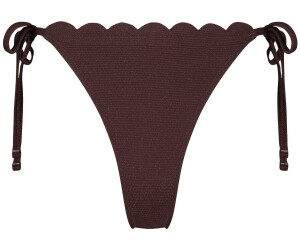 Hunkem Ller Bikini Slip Cheeky Tanga Scallop Lurex Braun Ab