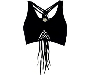 Guru Shop Bikini Top Boho Top Pixi Top Fransentop Schwarz Ab