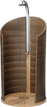 Garvida Cascada Gartendusche aus Teak und Polyrattan HolzGartendusche