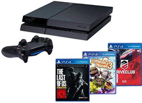 Sony PlayStation 4 (PS4) 500GB + DriveClub + The Last of Us: Remastered + LittleBigPlanet 3 - Player Bundle