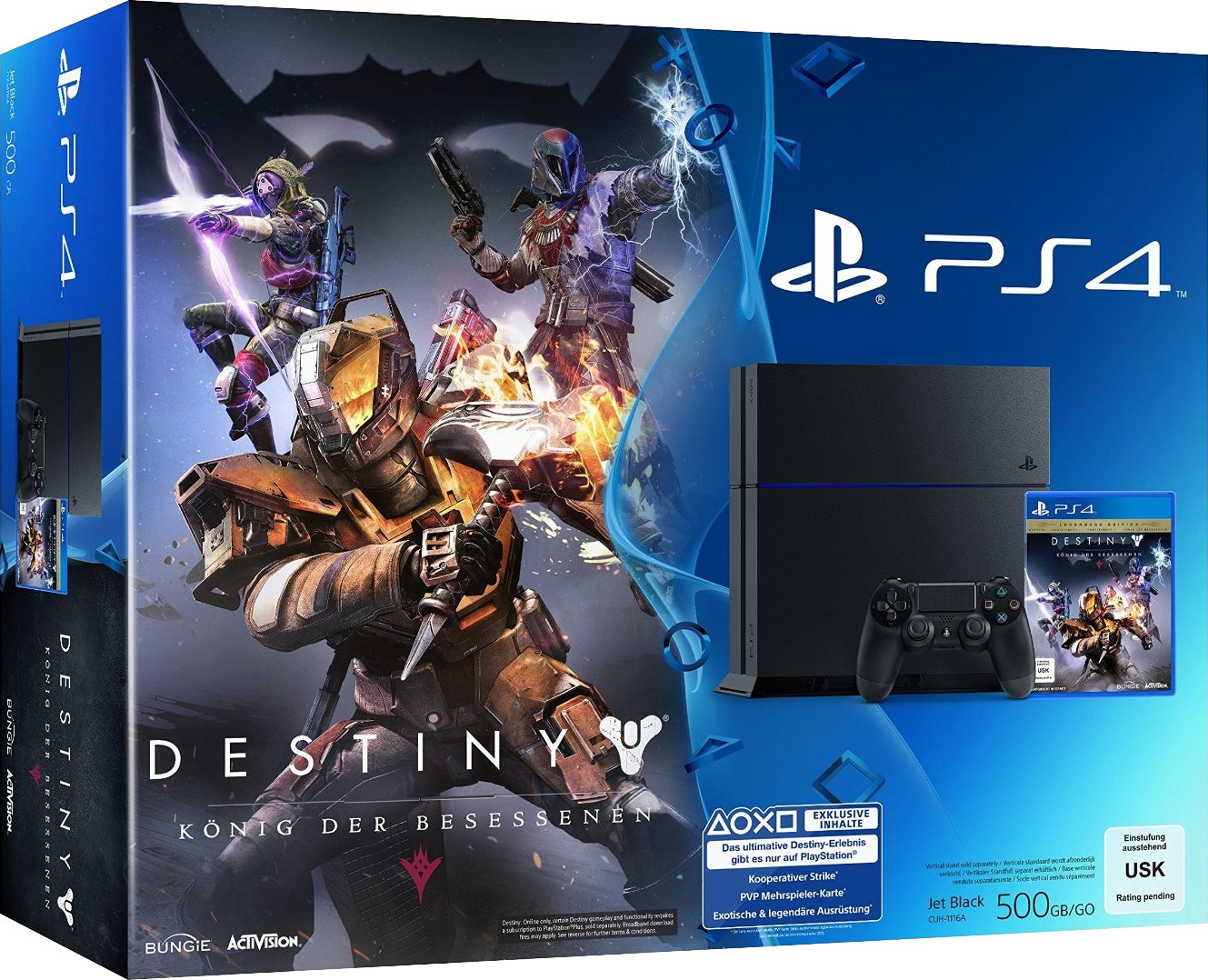 Sony PlayStation 4 (PS4) 500GB + Destiny: König der Besessenen