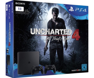 Sony PlayStation 4 (PS4) Slim 1TB + Uncharted 4: A Thief's End + 2 Controller