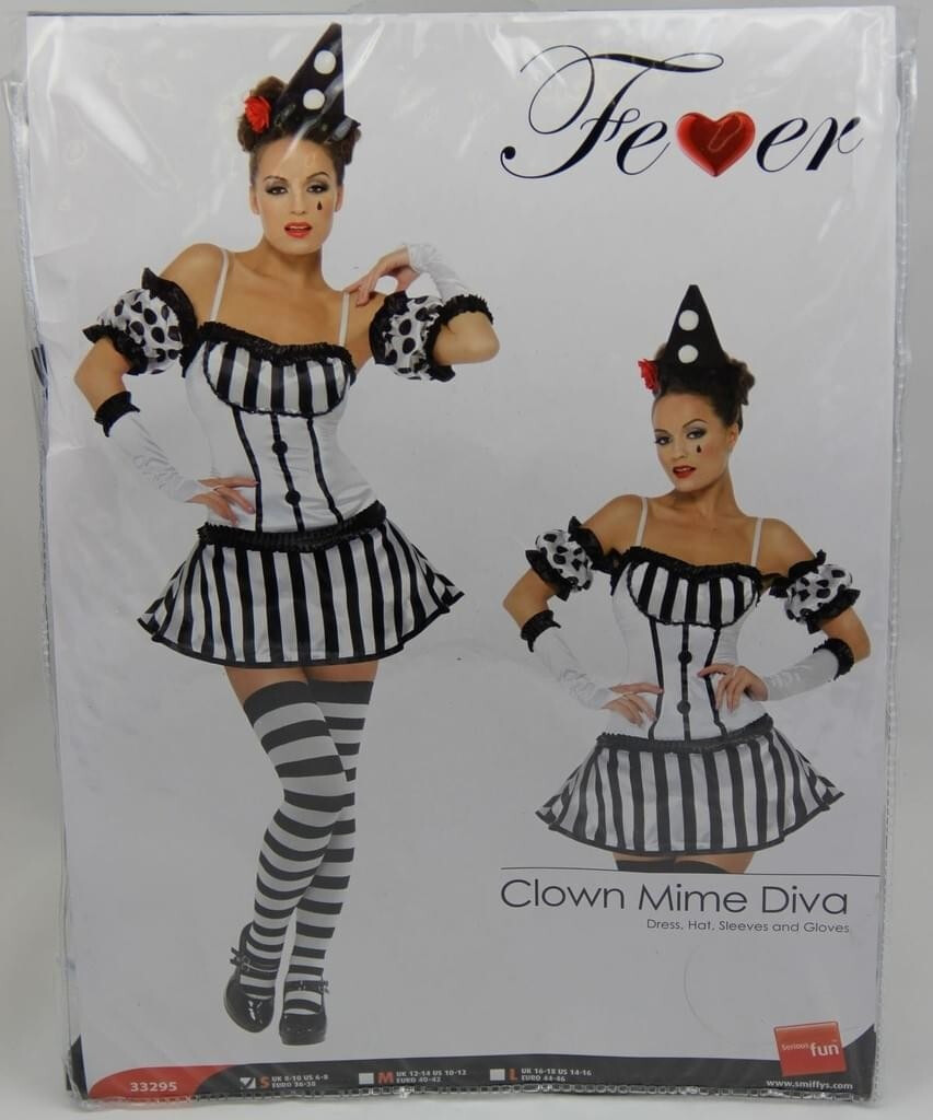 Smiffy's Fever Clown Mime Diva Costume Gr. M (33295)