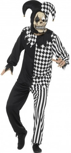 Smiffy's Creepy Jockey Jester Men Costume black-white M