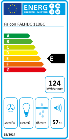 Hotte décorative murale Falcon NOIR LAITON EVAC / CM FALHDC110BB