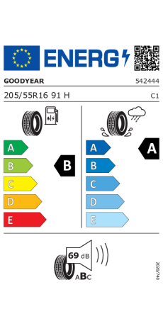 Goodyear 73852 Neumático 205/55 R16 91H, Efficientgrip Performance 2 para  Turismo, Verano