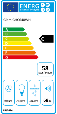 GHC625WH Hotte casquette 60 cm blanche, produits – Glem Gas