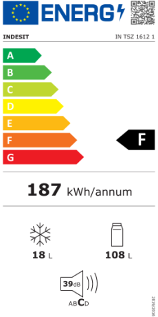 INDESIT IN TS 1612 1 frigorifero Sottopiano 144 L F Acciaio inossidabile, Frigoriferi da incasso in Offerta su Stay On