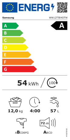 SAMSUNG LAVE LINGE FRONTAL 12kg CONNECTE WW12T504DTW/S3