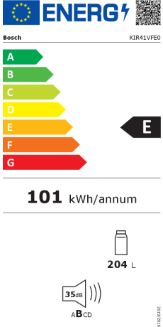 KIR41VFE0 Réfrigérateur intégrable 122.5 Cm - E - Bosch