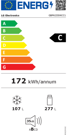 Frigorifico Combi Lg Gbp62dsncc1 203x60 Clase Energetica C Inox