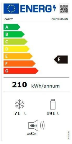 Comprar Frigorífico Combi Candy ancho de 55 cm - CHICS 5184XN · Hipercor
