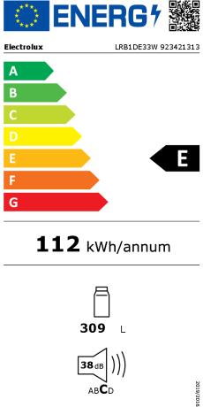 Réfrigérateur 1 porte ELECTROLUX LRB1DE33W - MDA