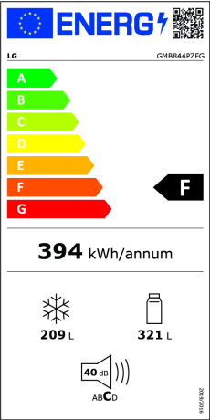 Frigorífico Americano LG GMB844PZFG Independiente 530 L F Metálico, Plata