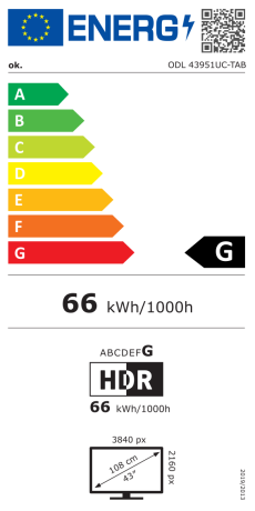 1396* Telecomando compatibile per OK ODL 43951 UC