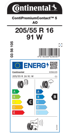 Continental ContiPremiumContact 5 205/55 R16 91W AO a € 82,00 (oggi)