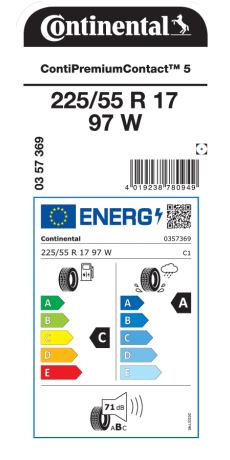 Continental ContiPremiumContact 5 225/55 R17 97W ab 127,82