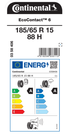 Continental EcoContact 6 185/65 R15 88H a € 68,73 (oggi)