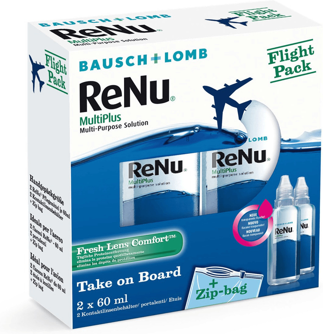 Bausch & Lomb ReNu MultiPlus Fresh Lens Comfort Flight Pack (2 x 60ml)