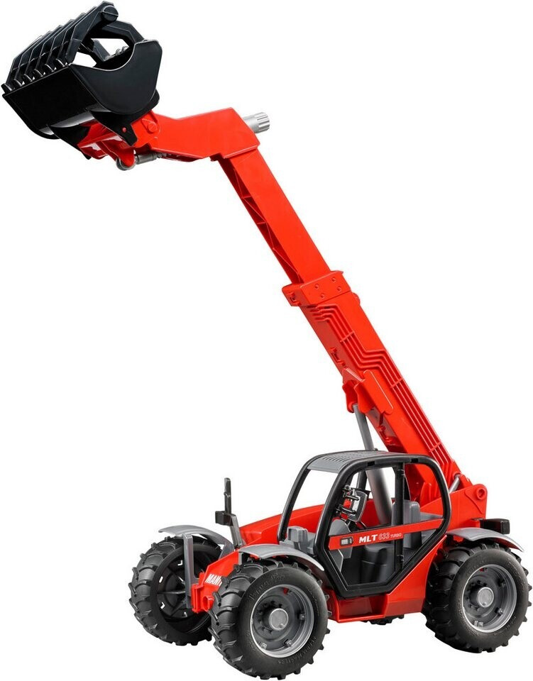 BRUDER 1:16 Manitou MLT 633 Telescopic Loader – Red ABS Plastic, Raise & Tilt Boom (02125)