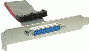 InLine Slot bracket, DB25F to 26pin internal plug 0.25m (33225)