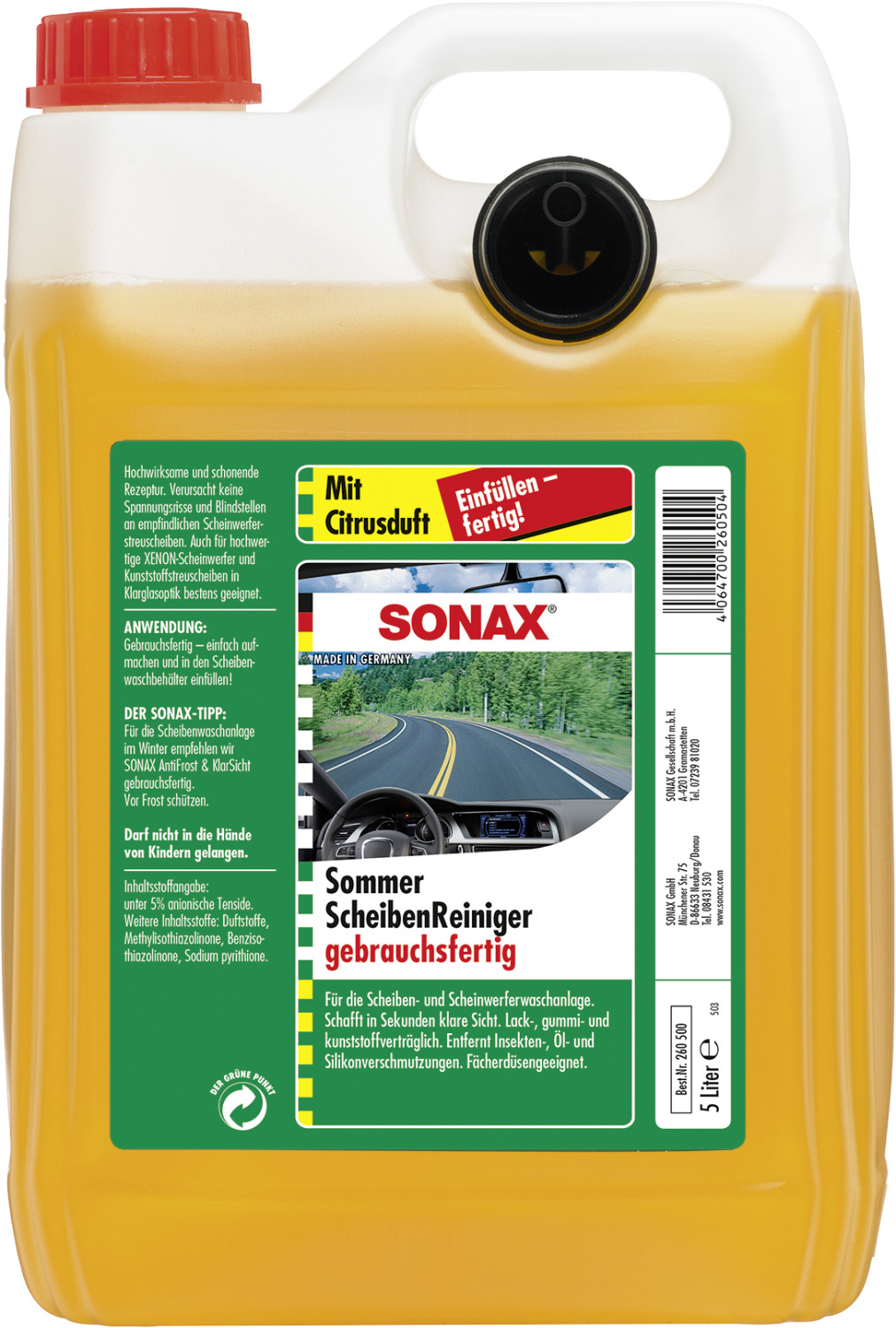 SONAX AntiFrost + KlarSicht Konzentrat Citrus 3x5 = 15 Liter