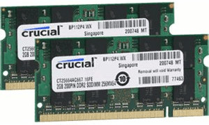 Crucial 4Go Kit DDR2 PC2-5300 (CT2KIT25664AC667) CL5