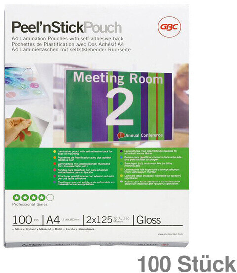 GBC Pochette de plastification Peel'nStickPouch, format A4