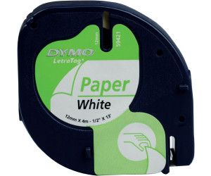 Schriftbandkassette für Dymo LetraTag XR QX50 12mm schwarz weiß 10X 91220 komp