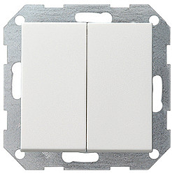 Gira Interrupteur-poussoir 10 AX 250 V~ avec bascule 2x Interrupteur série blanc brillant (012503)