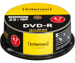 Intenso DVD-R 4,7GB 120min 16x ScratchProof printable 25pk Spindle