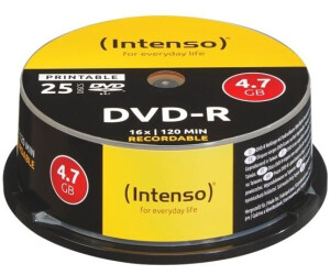 Intenso DVD-R 4,7GB 120min 16x ScratchProof printable 25pk Spindle