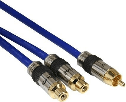 InLine Câble Premium RCA en Y, 2 x RCA femelle / 1 x RCA mâle