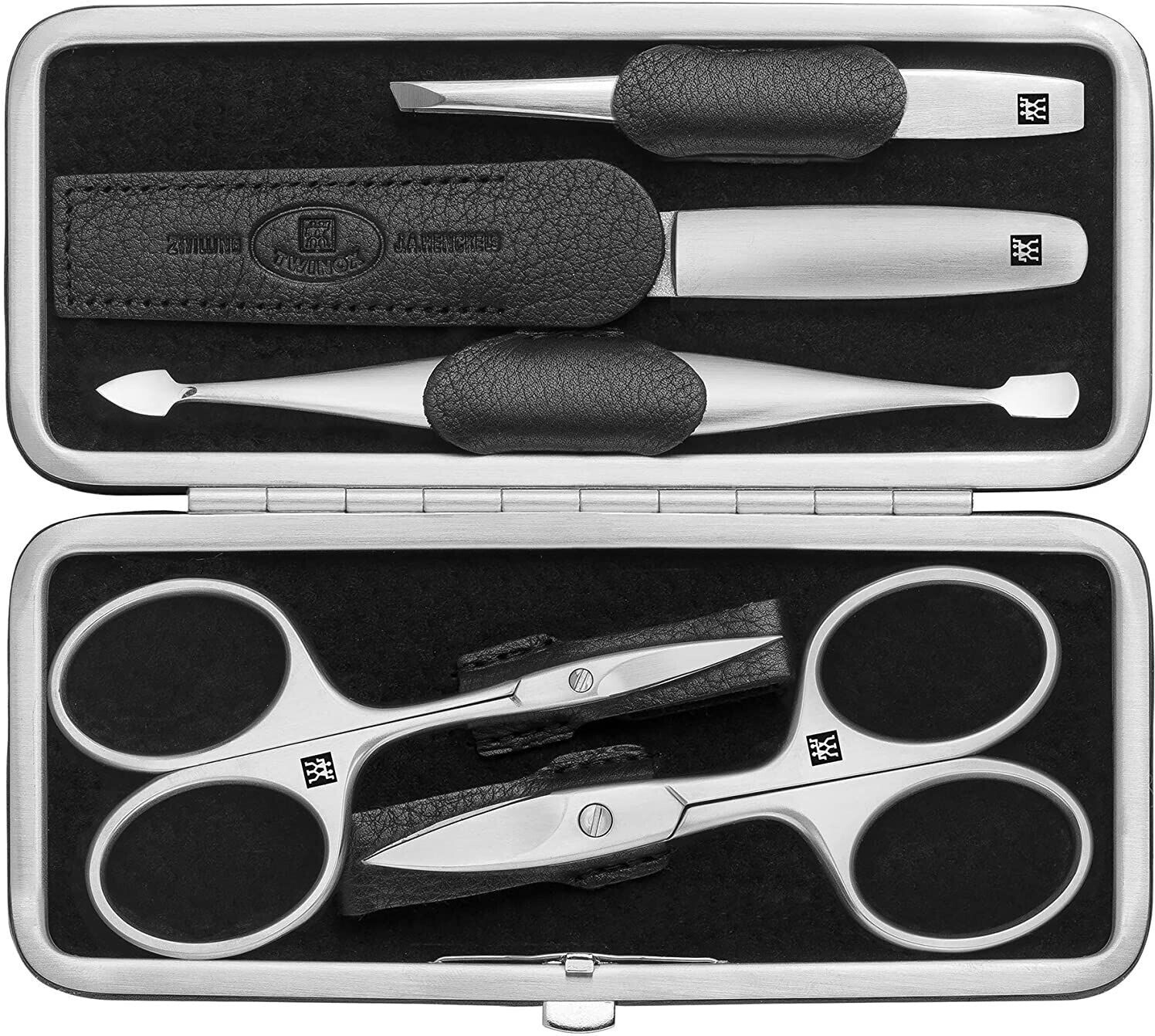 ZWILLING 97061-004 TWINOX Trousse manucure 5 pcs., Cuir de yak, noir