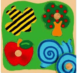 Jumbo Puzzle en bois abeille pommier et escargot