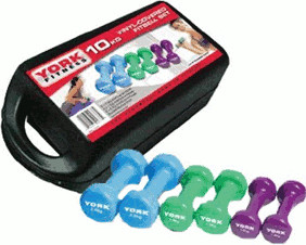 York Fitness Set d'haltères en vinyle 10 kg (dans une valise)
